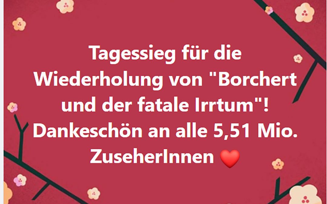 Tagessieg für „Borchert und der fatale Irrtum“