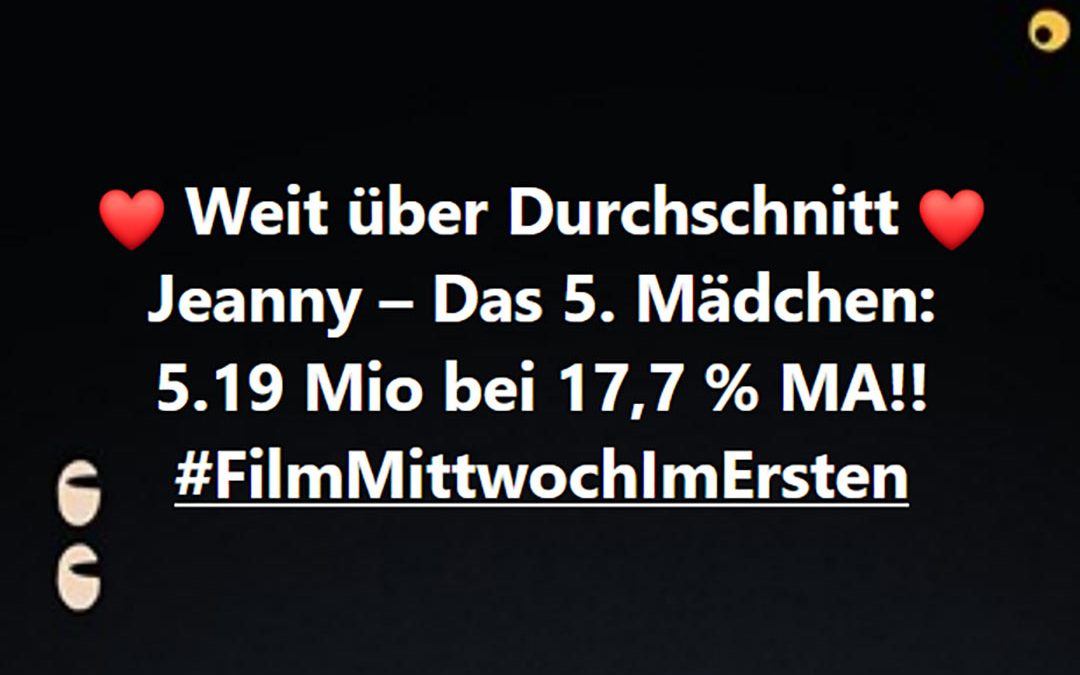 Top-Quoten für „Jeanny: Das 5. Mädchen“